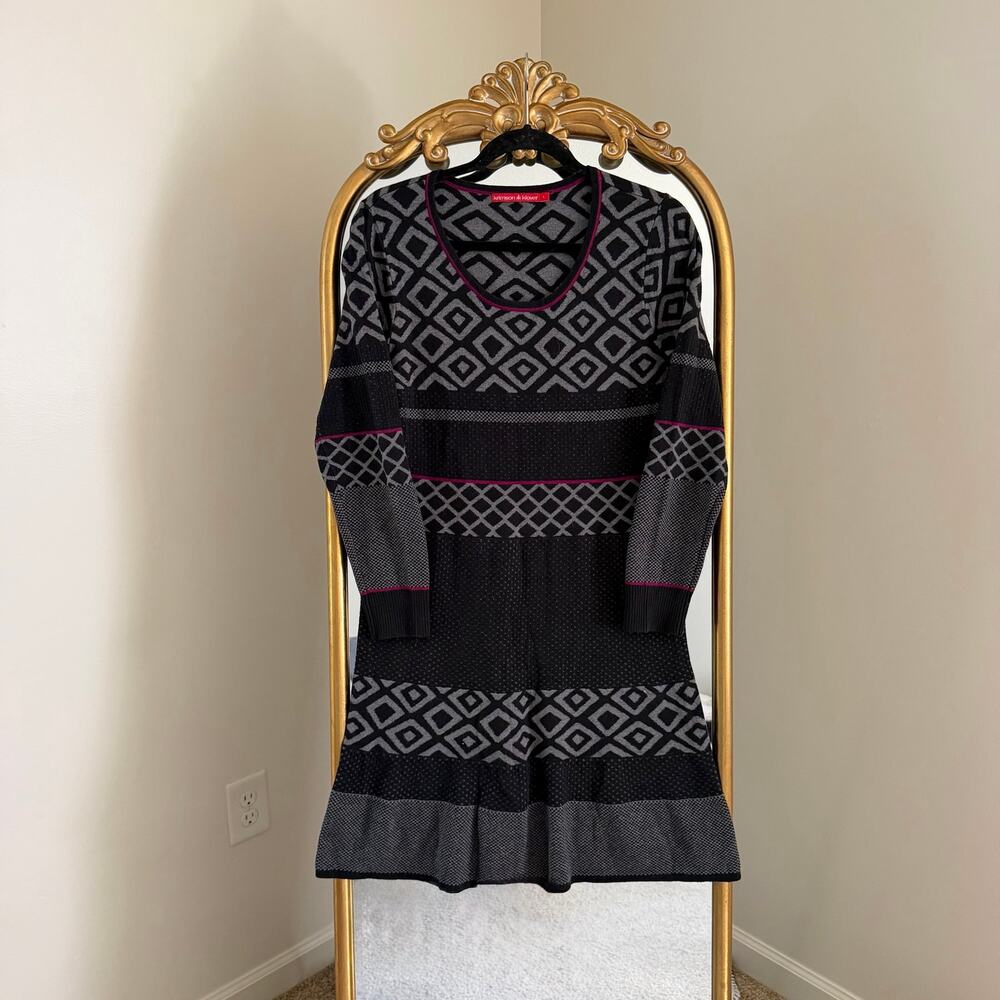 Krimson Klover Long Sleeve Geometric Sweater Dress - Picture 1 of 9